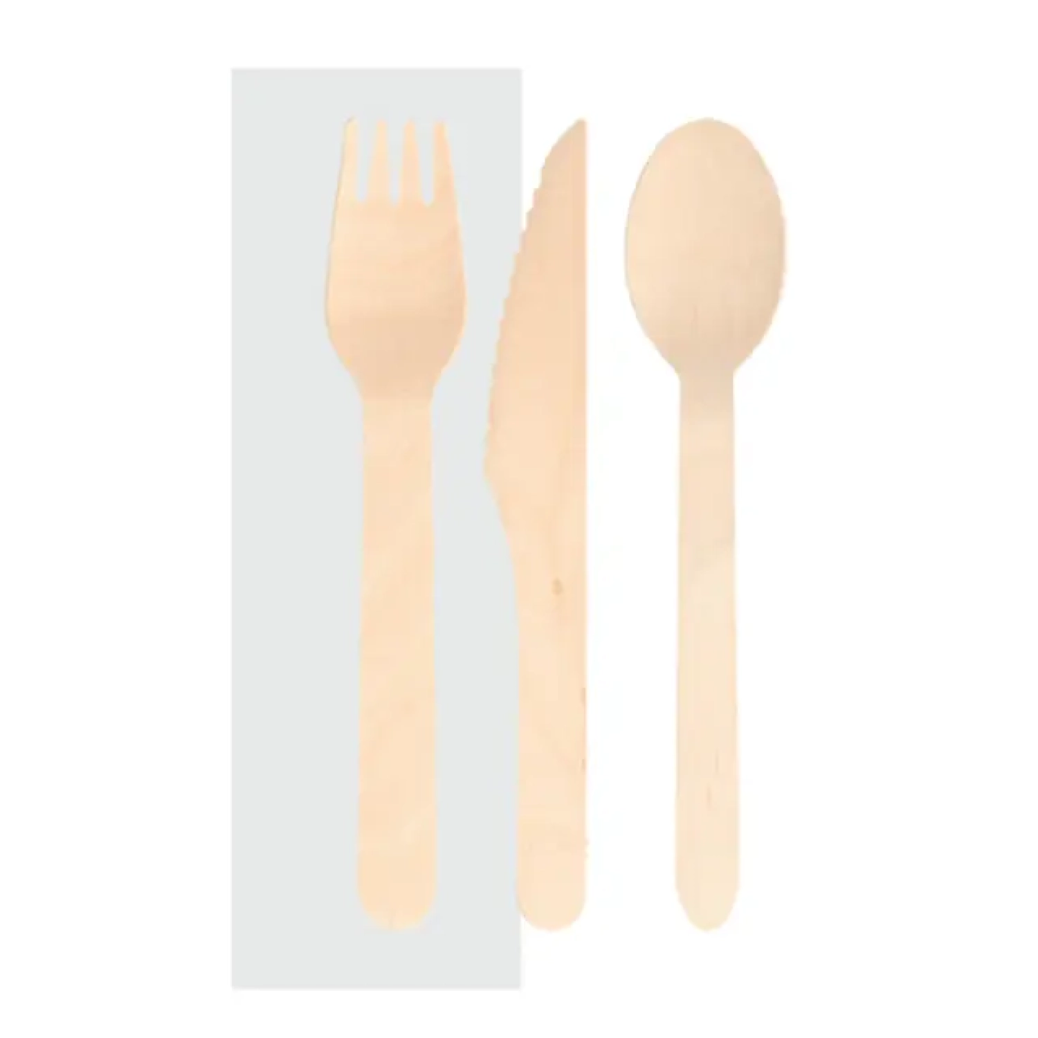Kit cuchillo/tenedor/cuchara + serv. madera