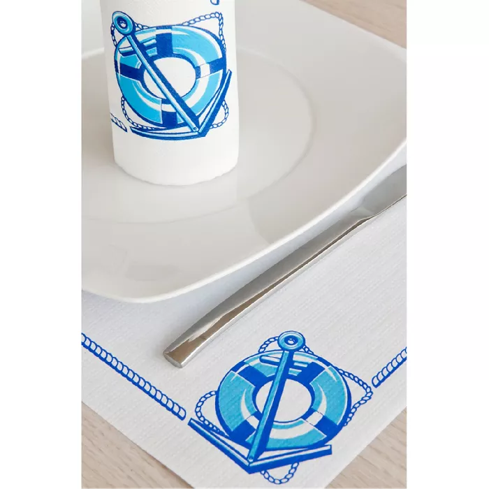 Servilletas ecolabel 'double point - cadaqués' 18 g/m2 40x40 cm blanco tissue (1200 unid.)