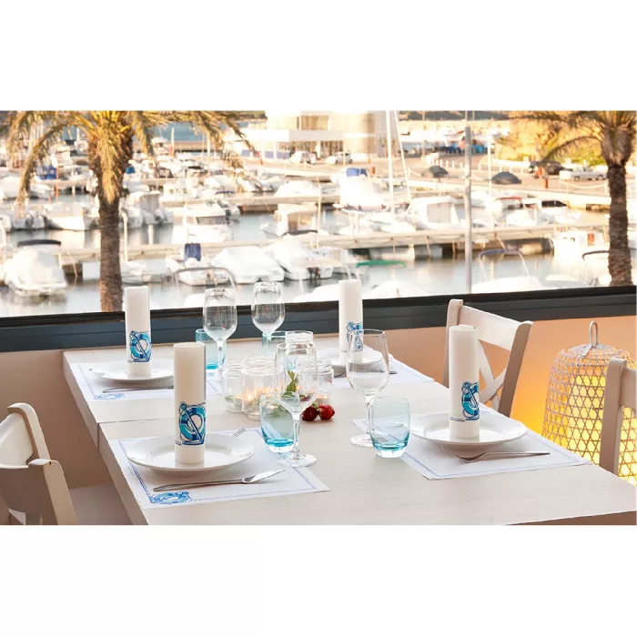 Servilletas ecolabel 'double point - cadaqués' 18 g/m2 40x40 cm blanco tissue (1200 unid.)