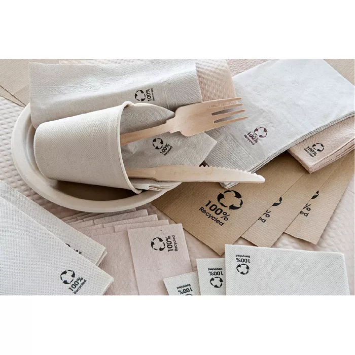 Servilletas ecolabel 1 capa 'master servis' 23 g/m2 33x33 cm natural tissue reciclado (4800 unid.)
