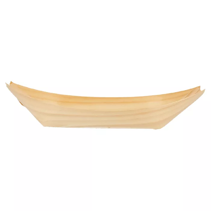 Barchette in foglia di pioppo  22,5x11x3 cm naturale legno (1000 unità)