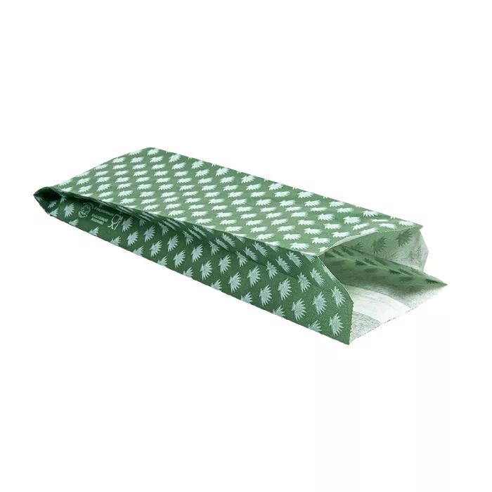 Estuches para cubiertos 'park avenue' 32 g/m2 7+4x26 cm verde pradera celulosa (500 unid.)