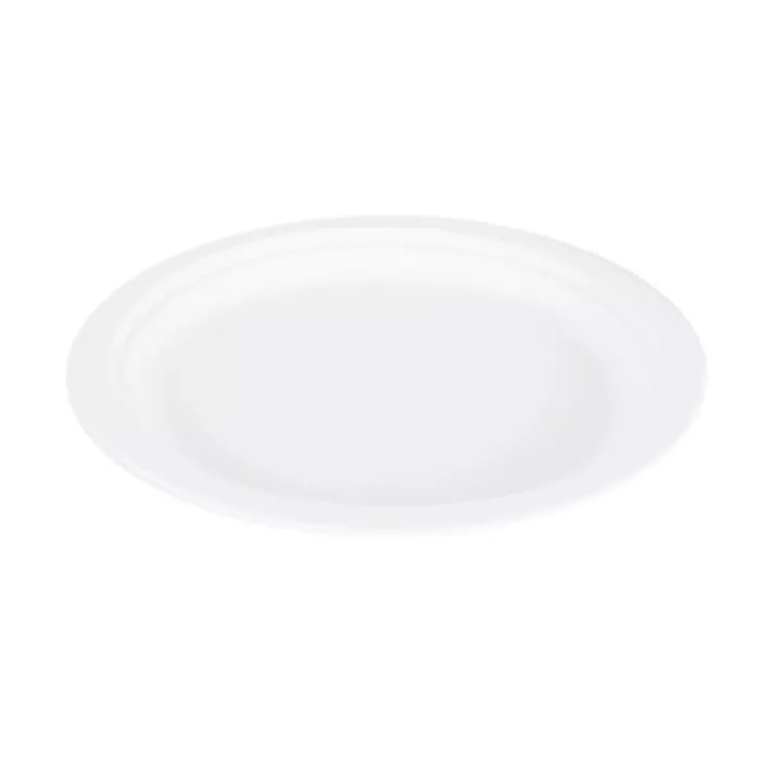 Platos 'bionic'  ø 23x2 cm blanco bagazo (1000 unid.)