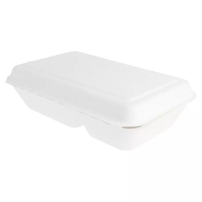 Caixas 2 compart. 'bionic' 1 l 16,5x22,5x6,4 cm branco bagaço (500 unidade)