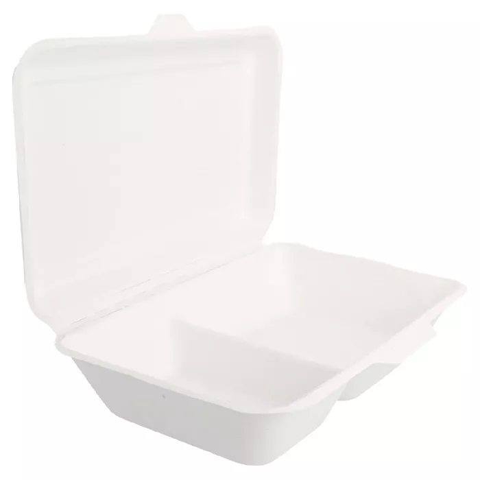 Caixas 2 compart. 'bionic' 1 l 16,5x22,5x6,4 cm branco bagaço (500 unidade)