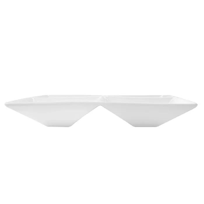 Piatti quadrati 4 scomparti  24x24 cm bianco porcellana (12 unità)