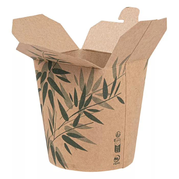 Ricipienti multiuso per microonde 'feel green' 480 ml 275 + 25 pe g/m2 ø8x9 cm marrone cartone (50 unità)