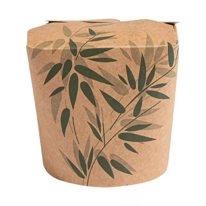 Ricipienti multiuso per microonde 'feel green' 780 ml 275 + 25 pe g/m2 ø9x9 cm marrone cartone (50 unità)
