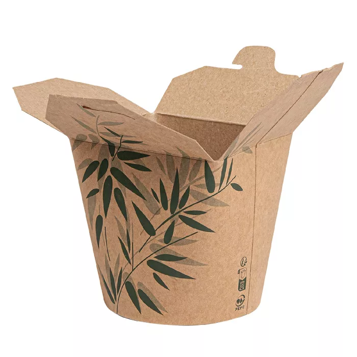 Ricipienti multiuso per microonde 'feel green' 780 ml 275 + 25 pe g/m2 ø9x9 cm marrone cartone (50 unità)