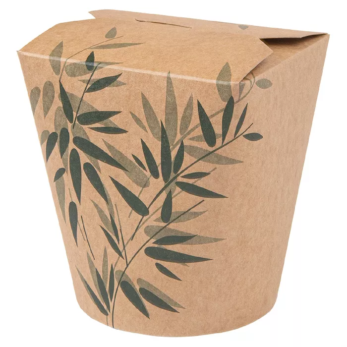 Ricipienti multiuso per microonde 'feel green' 960 ml 275 + 25 pe g/m2 ø9x10,8 cm marrone cartone (50 unità)