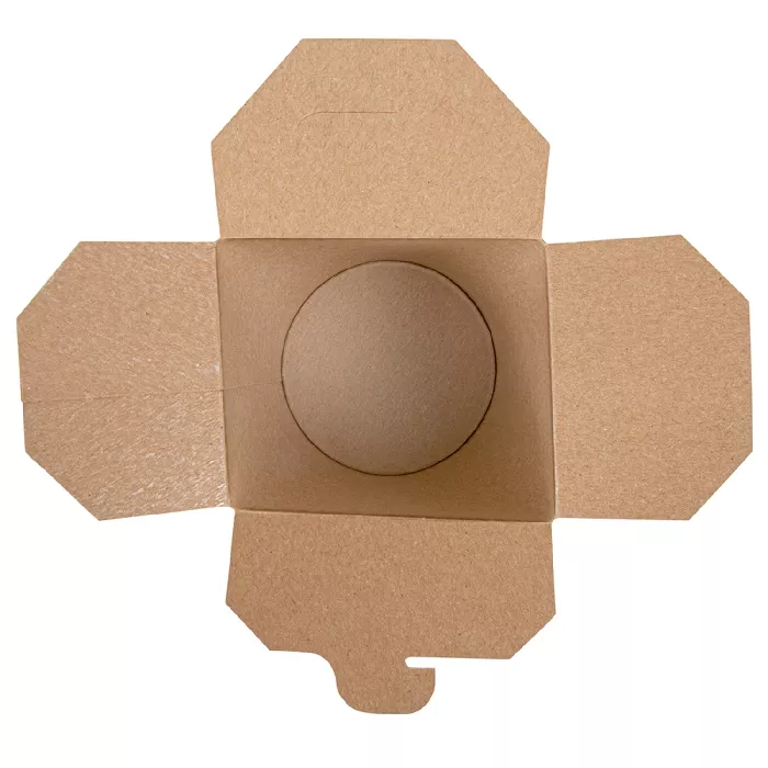 Ricipienti multiuso per microonde 'feel green' 960 ml 275 + 25 pe g/m2 ø9x10,8 cm marrone cartone (50 unità)
