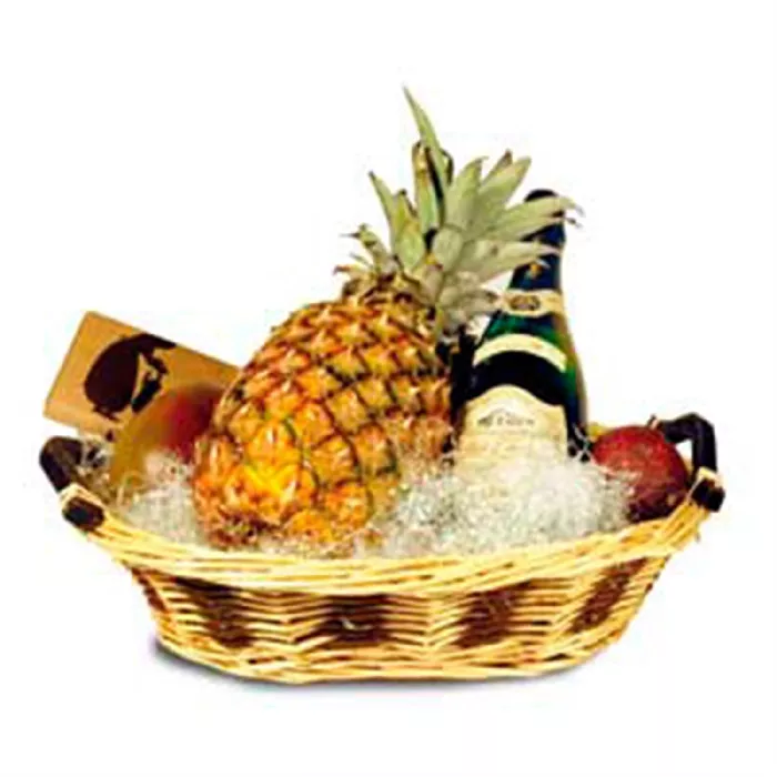 Cesta para lotes redonda  ø 33x9 cm marrón mimbre (40 unid.)