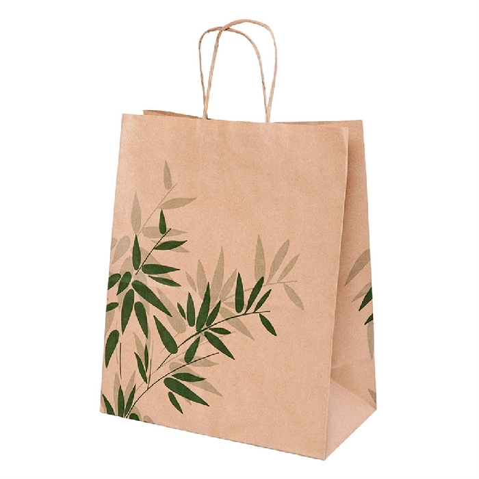 Bolsas sos con asas 'feel green' 80 g/m2 26+14x32 cm natural kraft (250 unid.)