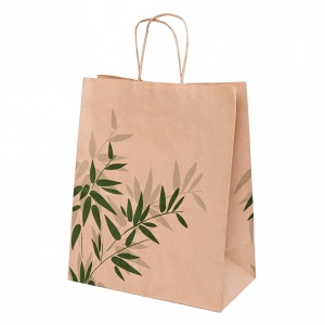 Bolsas sos con asas 'feel green' 80 g/m2 26+14x32 cm natural kraft (250 unid.)
