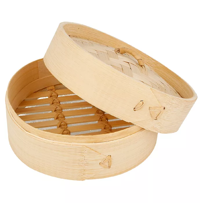 Recipiente mini dim-sum  ø 15x8 cm natural bambú (1 unidade)