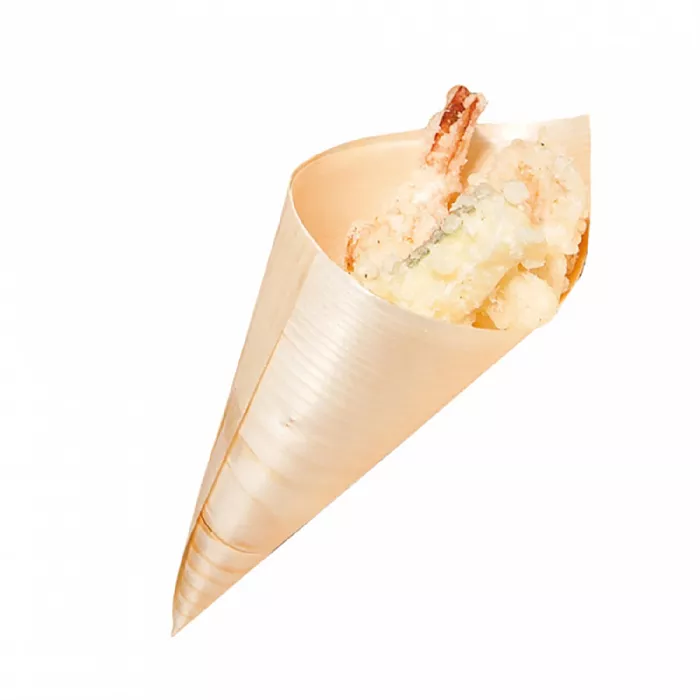 Cono in foglia di pioppo  12,5 cm naturale legno (1000 unità)