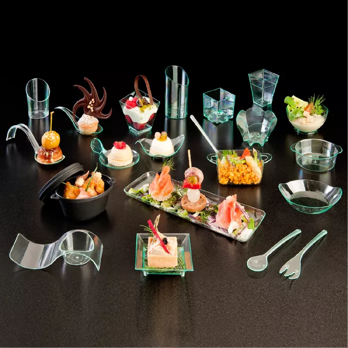 Contenitori aperitivo "mini pentola"  65 ml 9,1x5,8x4,5 cm nero pp (216 unità)