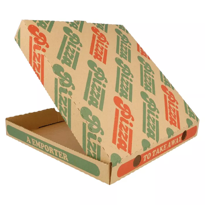 Caixas de pizza  350 g/m2 24x24x3 cm natural cartão ondulado microcanal (100 unidade)