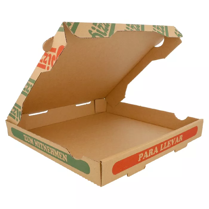 Caixas de pizza  350 g/m2 26x26x3,5 cm natural cartão ondulado microcanal (100 unidade)