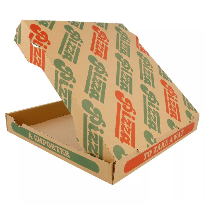 Caixas de pizza  350 g/m2 26x26x3,5 cm natural cartão ondulado microcanal (100 unidade)