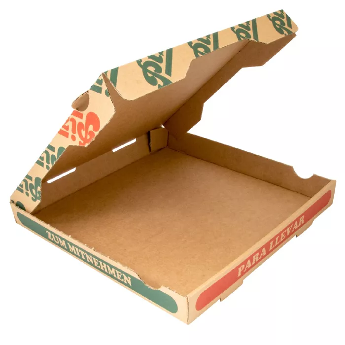 Caixas de pizza  350 g/m2 29x29x3,5 cm natural cartão ondulado microcanal (100 unidade)