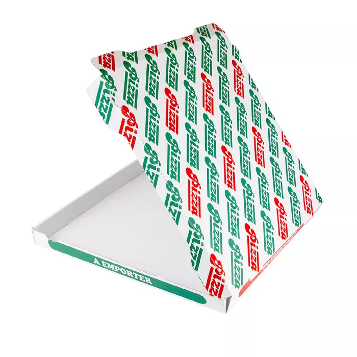 Cajas de pizza  348 g/m2 40x40x3,5 cm blanco cartón ondulado microcanal (100 unid.)
