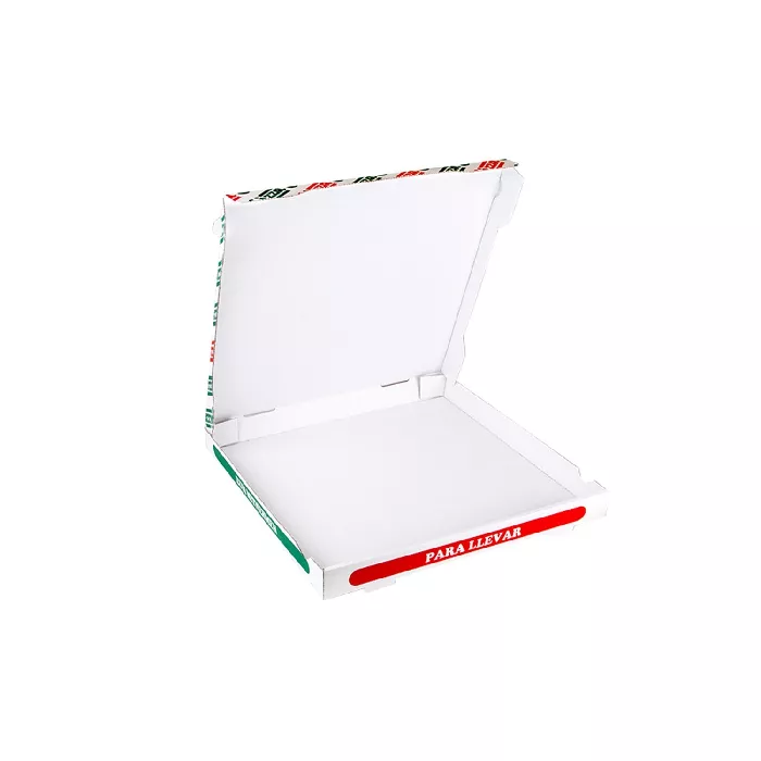 Caixas de pizza  348 g/m2 40x40x4 cm branco cartão ondulado microcanal (100 unidade)