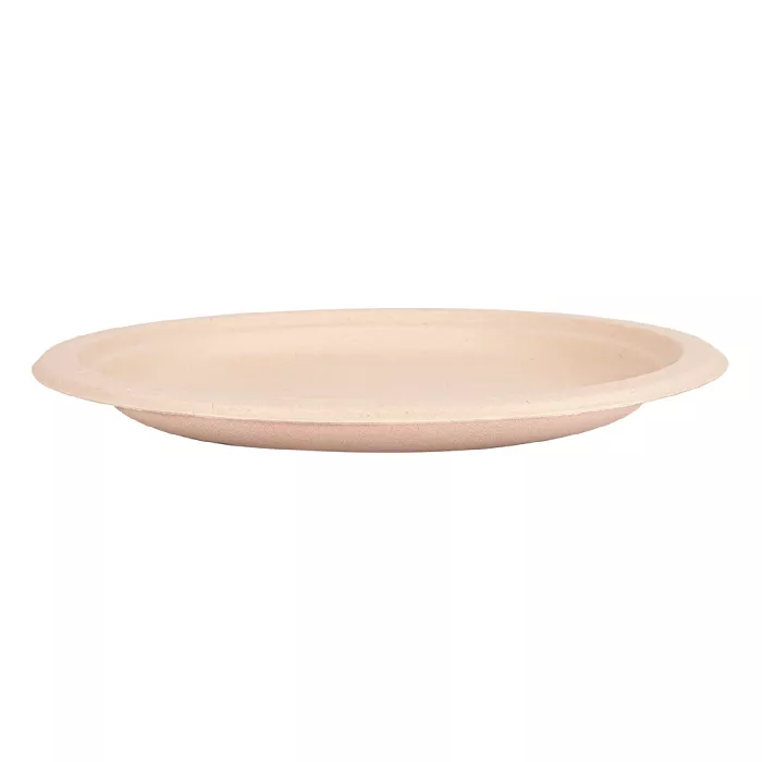 Platos 'bionic'  ø 23x2 cm natural bagazo (1000 unid.)