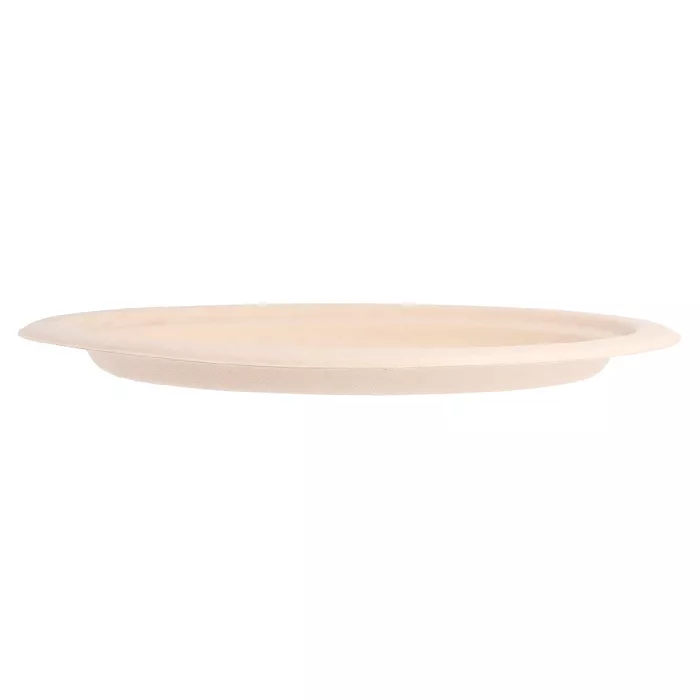 Platos ovales 'bionic'  26,3x19,9x2 cm natural bagazo (800 unid.)