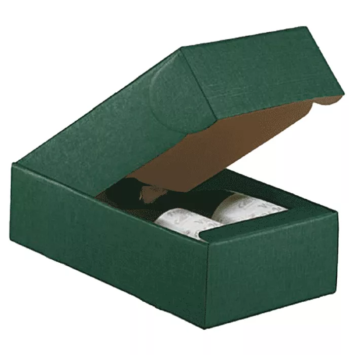 30 u. scatole 2 bottiglie  34x18,5x9 cm verde cartone (1 unità)