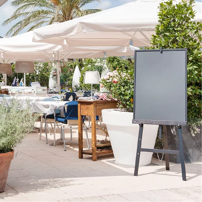 Cavalletto 148 cm + lavagna  60x148 cm nero legno (1 unità)
