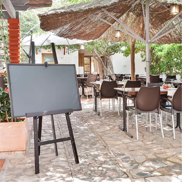 Cavalletto 148 cm + lavagna  60x148 cm nero legno (1 unità)