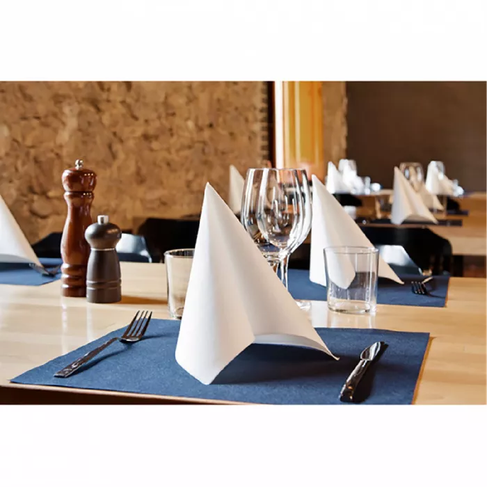 Servilletas ecolabel 'double point' 18 g/m2 33x33 cm blanco tissue (1200 unid.)