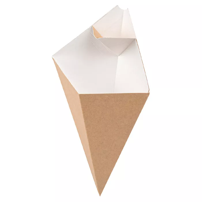 Cucuruchos con pestañas 'thepack' 250 g 16,5x27 cm natural/blanco cartón nano-micro (1200 unid.)