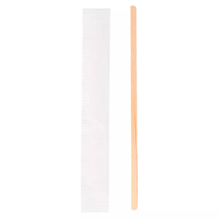 Mexedor café embalado individual   0,6x14x0,1 cm natural madeira (500 unidade)