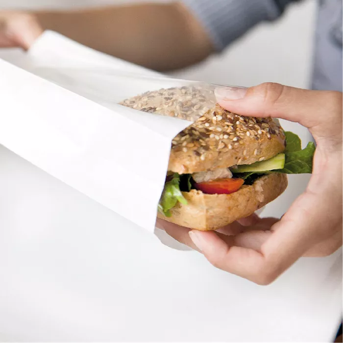 Bolsas con ventana 'pack delicatessen' 50 g/m2 + 15 pp 11+5x21 cm natural kraft (100 unid.)