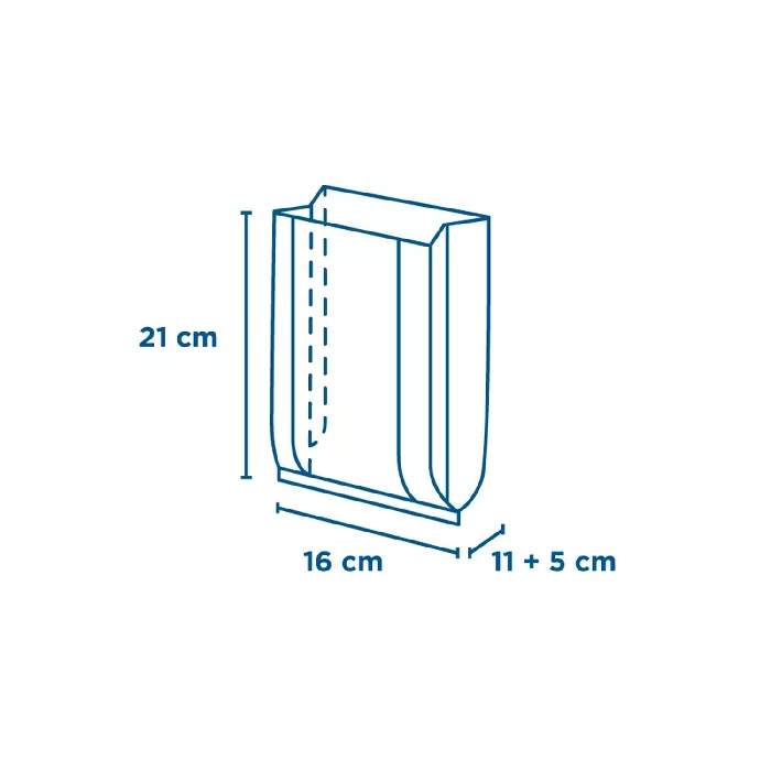 Bolsas con ventana 'pack delicatessen' 50 g/m2 + 15 pp 11+5x21 cm natural kraft (100 unid.)