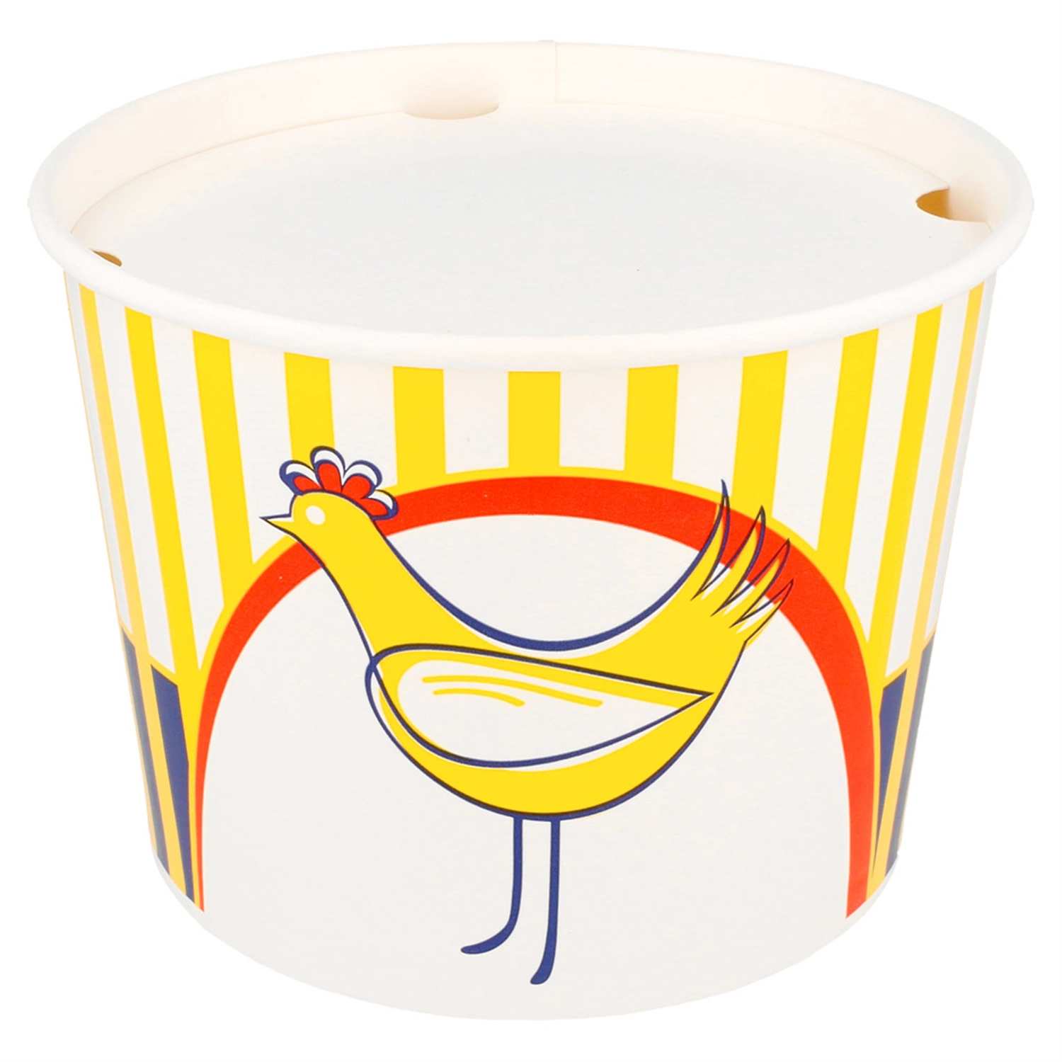Contenitori per pollo +coperchio 1920 ml 13pe + 320 +18pe g/m2 ø 16,8/13,9x12,3 cm bianco cartone (300 unità)