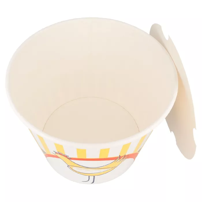 Contenitori per pollo +coperchio 4500 ml 15pe + 380 + 18pe g/m2 ø 21,6/16x16,8 cm bianco cartone (120 unità)