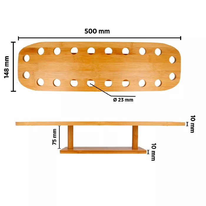 Espositore 20 coni  50x14,7x9 cm naturale bambù (1 unità)