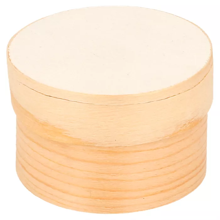 Mini scatole cilindriche tappo + capsula 'wood'  ø 5x3,5 cm naturale legno (200 unità)