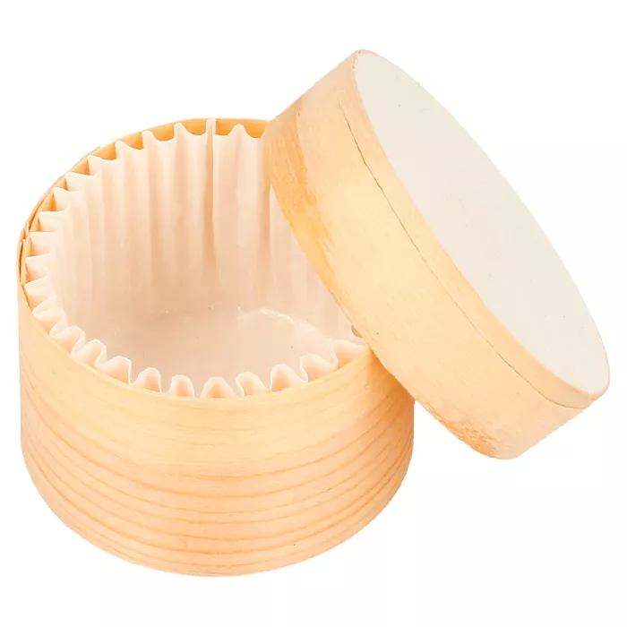 Mini scatole cilindriche tappo + capsula 'wood'  ø 5x3,5 cm naturale legno (200 unità)
