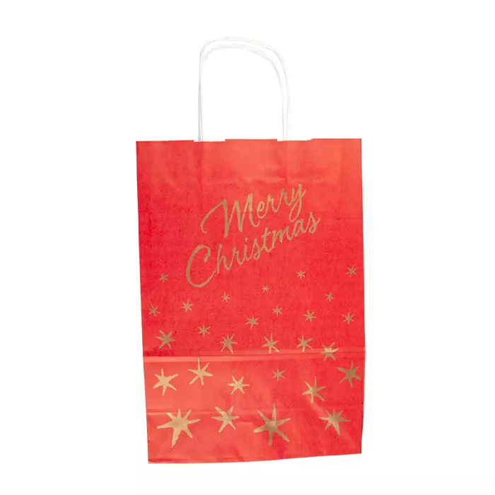Sacos sos com asas 'merry christmas' 80 g/m2 26+14x32 cm encarnado celulose (250 unidade)