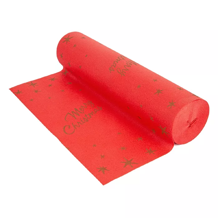 Mantel de mesa "tu y yo" (20 servicios) 'merry christmas' 55 g/m2 0,40x24 m rojo airlaid (6 unid.)