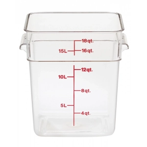 RECIPIENTE CUADRADO 17,2 L 25,6 x 31 x 32 cm Transparente (Tapa no incluida)