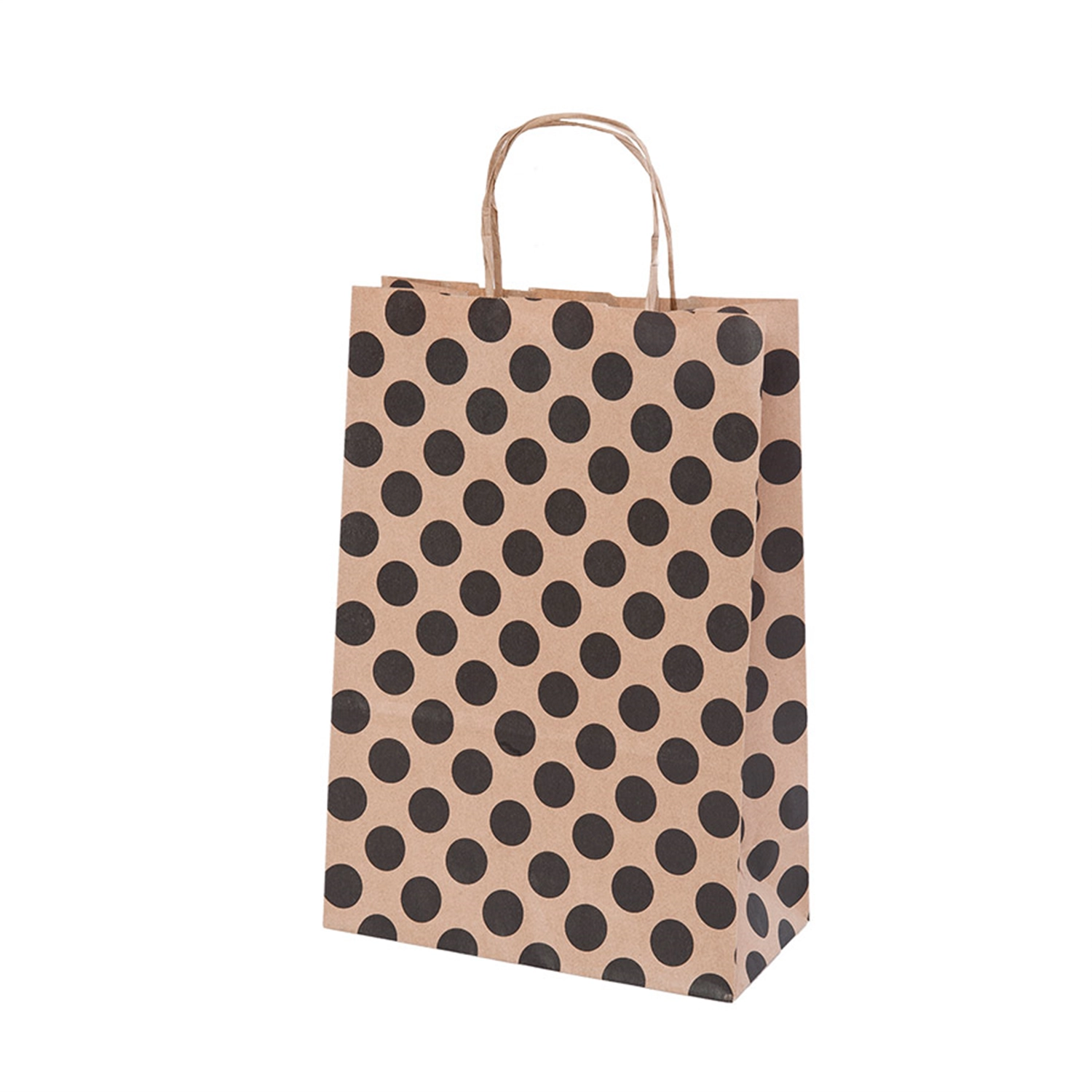 Sacos sos com asas polka dots 80 g/m2 20+10x29 cm natural kraft (250 unidade)