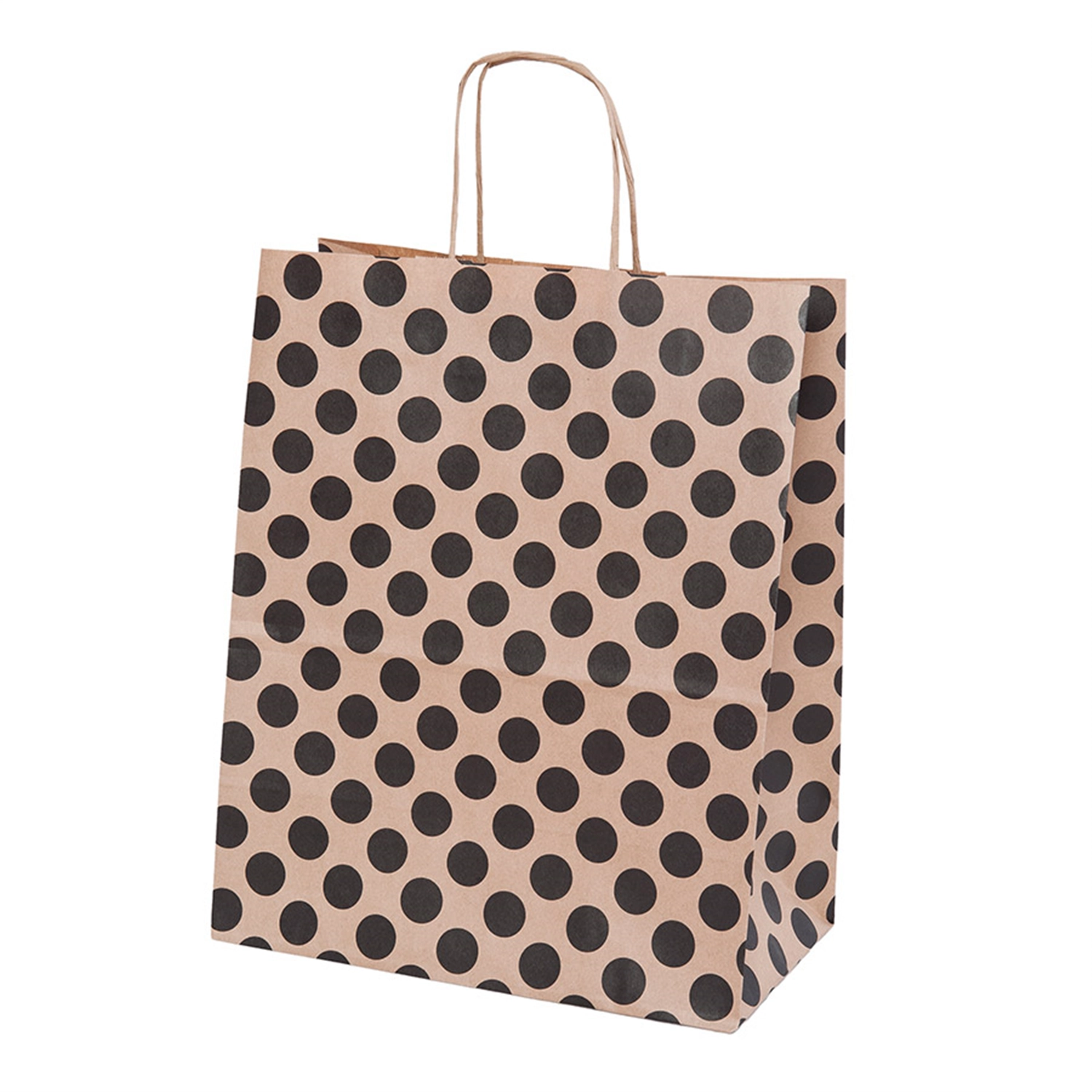 Sacos sos com asas polka dots 80 g/m2 26+14x32 cm natural kraft (250 unidade)