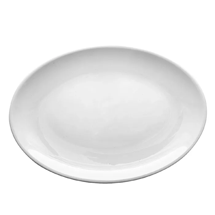 Piatti ovale 'asami ware'  46x32 cm bianco melamina (6 unità)