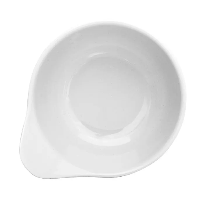 Ciotole ovali 'asami ware' 200 ml 12,4x10,7x6 cm bianco melamina (12 unità)
