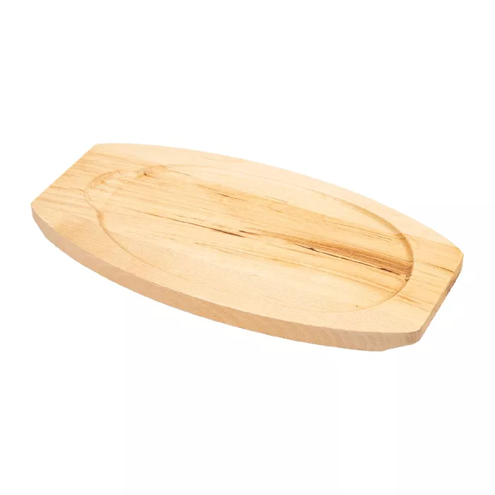 Piatto contadino + base di legno  23,5x13,5 cm nero ferro (8 unità)